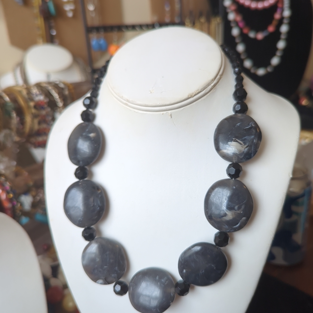 Black statement necklace